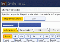 Illustrasjon over kontrollpanelet