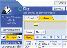 Illustration af skærm på kontrolpanel