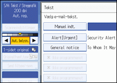 Illustration af skærm på kontrolpanel