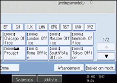 Illustration af skærm på kontrolpanel