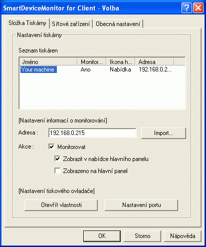 Ukázka obrazovky aplikace