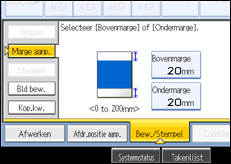Schermafbeelding bedieningspaneel