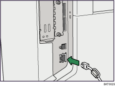 illustration of connecting the Ethernet interface cable