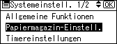 Die Abbildung zeigt die Bedienfeldanzeige