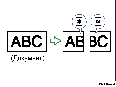 Иллюстрация разделения страницы и уменьшения по длине