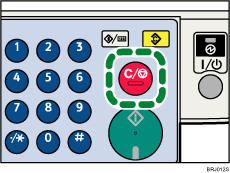 Иллюстрация клавиши [Сброс/Стоп]