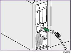 illustration of connecting the Ethernet interface cable