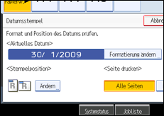 Abbildung des Bedienfeld-Displays