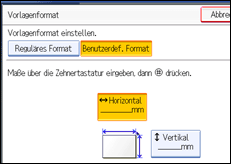 Abbildung des Bedienfeld-Displays