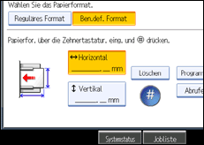 Die Abbildung zeigt das Bedienfeld-Display