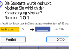 Die Abbildung zeigt das Bedienfeld-Display