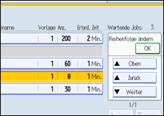Die Abbildung zeigt das Bedienfeld-Display