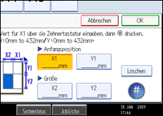 Abbildung des Bedienfeld-Displays
