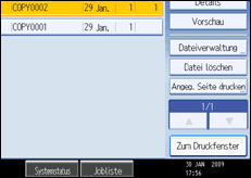 Abbildung des Bedienfeld-Displays