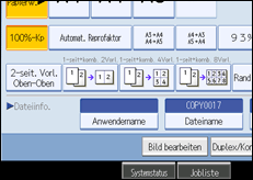 Abbildung des Bedienfeld-Displays
