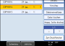 Abbildung des Bedienfeld-Displays