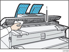 Иллюстрация крышки сканера с пронумерованными сносками