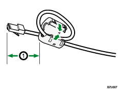 Иллюстрация кабеля Ethernet с ферритовым сердечником 