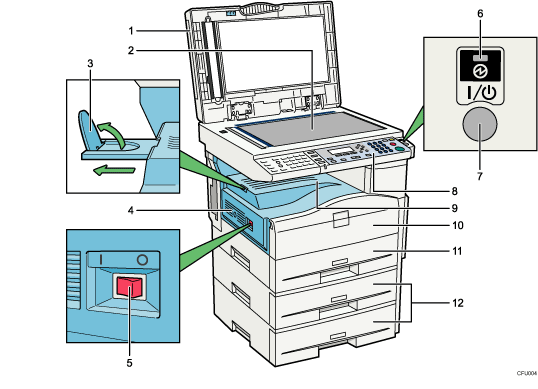 Main unit illustration numbered callout illustration