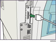 illustration of connecting the IEEE 1284 interface cable