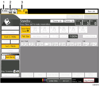 Operation panel screen illustration numbered callout illustration