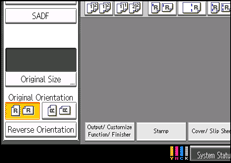 Operation panel screen illustration