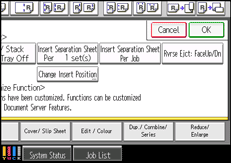 Operation panel screen illustration