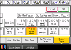 Operation panel screen illustration