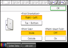 Operation panel screen illustration