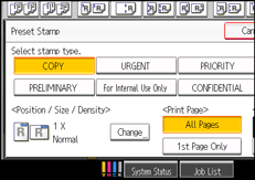 Operation panel screen illustration