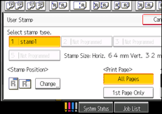 Operation panel screen illustration