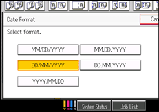 Operation panel screen illustration