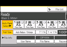 Operation panel screen illustration