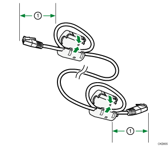 Illustrazione del cavo Ethernet con nucleo in ferrite 