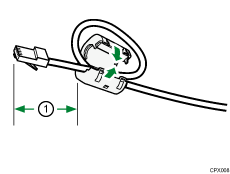 Illustrazione del cavo Ethernet con nucleo in ferrite 