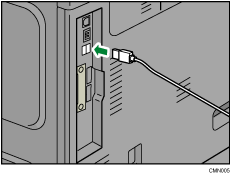 illustration of connecting the USB interfece cable