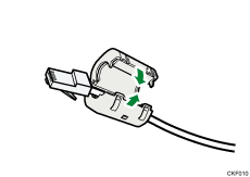 illustration of Ethernet cable with ferrite core 