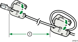 illustration of Ethernet cable with ferrite core 