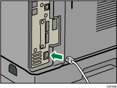 illustration of connecting the Ethernet interface cable