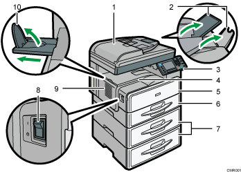 Main unit illustration numbered callout illustration