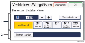 Nummerierte Abbildung Bedienfeld-Display