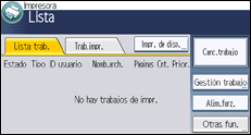 Ilustración de la pantalla panel de mandos