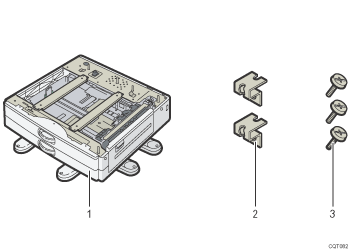 Paper feed unit contents illustration numbered callout illustration