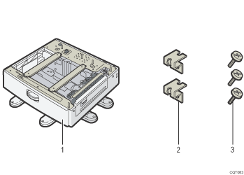 Paper feed unit contents illustration numbered callout illustration