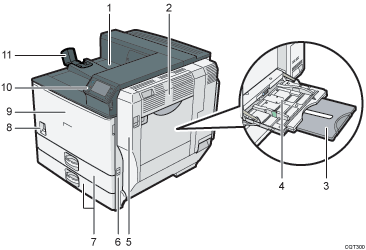 Printer illustration numbered callout illustration