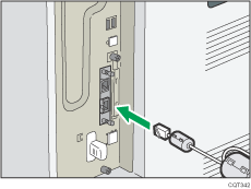 Illustration of connecting Ethernet cable