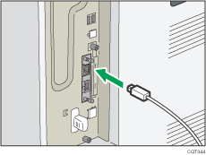 Illustration of connecting the USB interfece cable