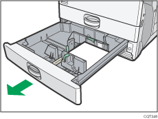 Paper feed tray illustration