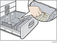 Paper feed tray illustration