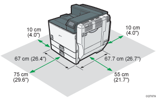 Illustration of space required for installation